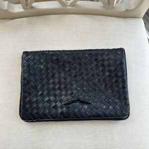 Bottega Veneta Dark Woven Wristlet